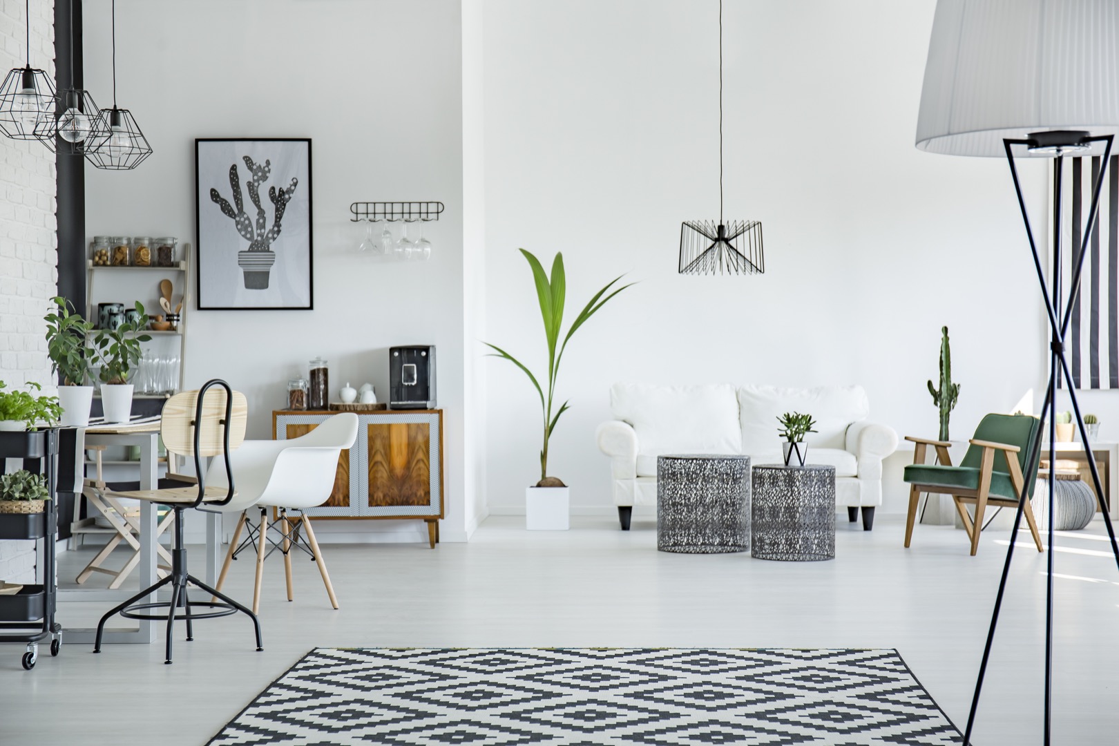 Loft interior in scandinavian style Villa for sale